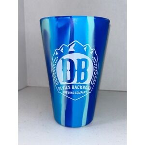 Devils Backbone Brewing Company Silipint Silicone Pint Glass Blue Swirl Marble